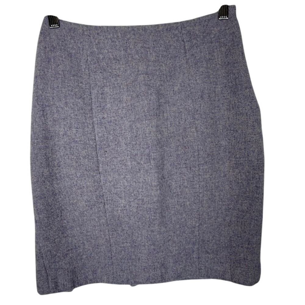 VTG Linda Allard‎ Ellen Tracy 100% Lambswool Skirt Sz 6 Purple Textured Tweed